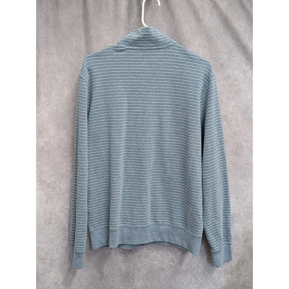 Banana Republic Men Blue Stripe Full Zip Mock Neck Sweatshirt Jacket Size M C187